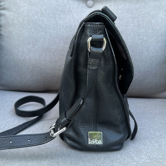 KOOBA Jane Black Pebbled Leather Crossbody Satchel - Picture 4 of 16